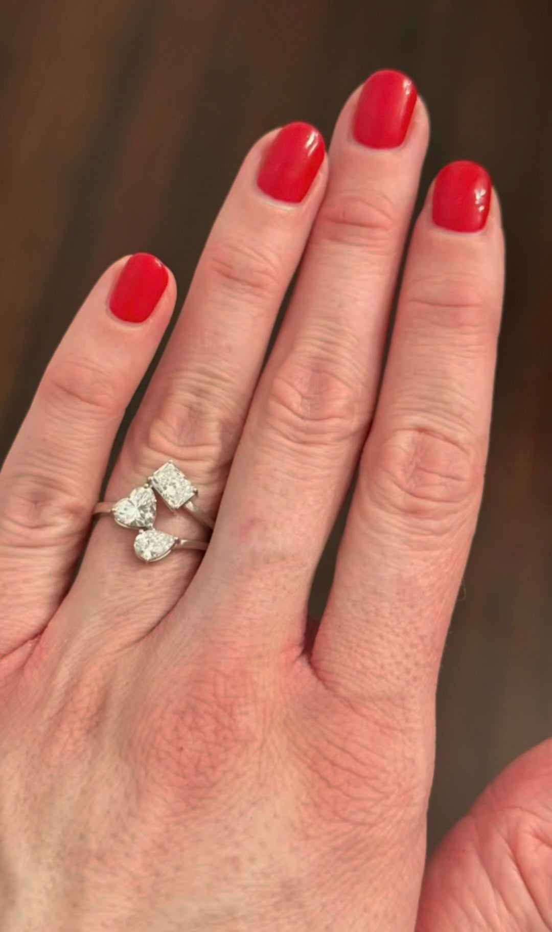 White Gold 1.82ct Radiant, Heart & Pear Lab Diamond Ring