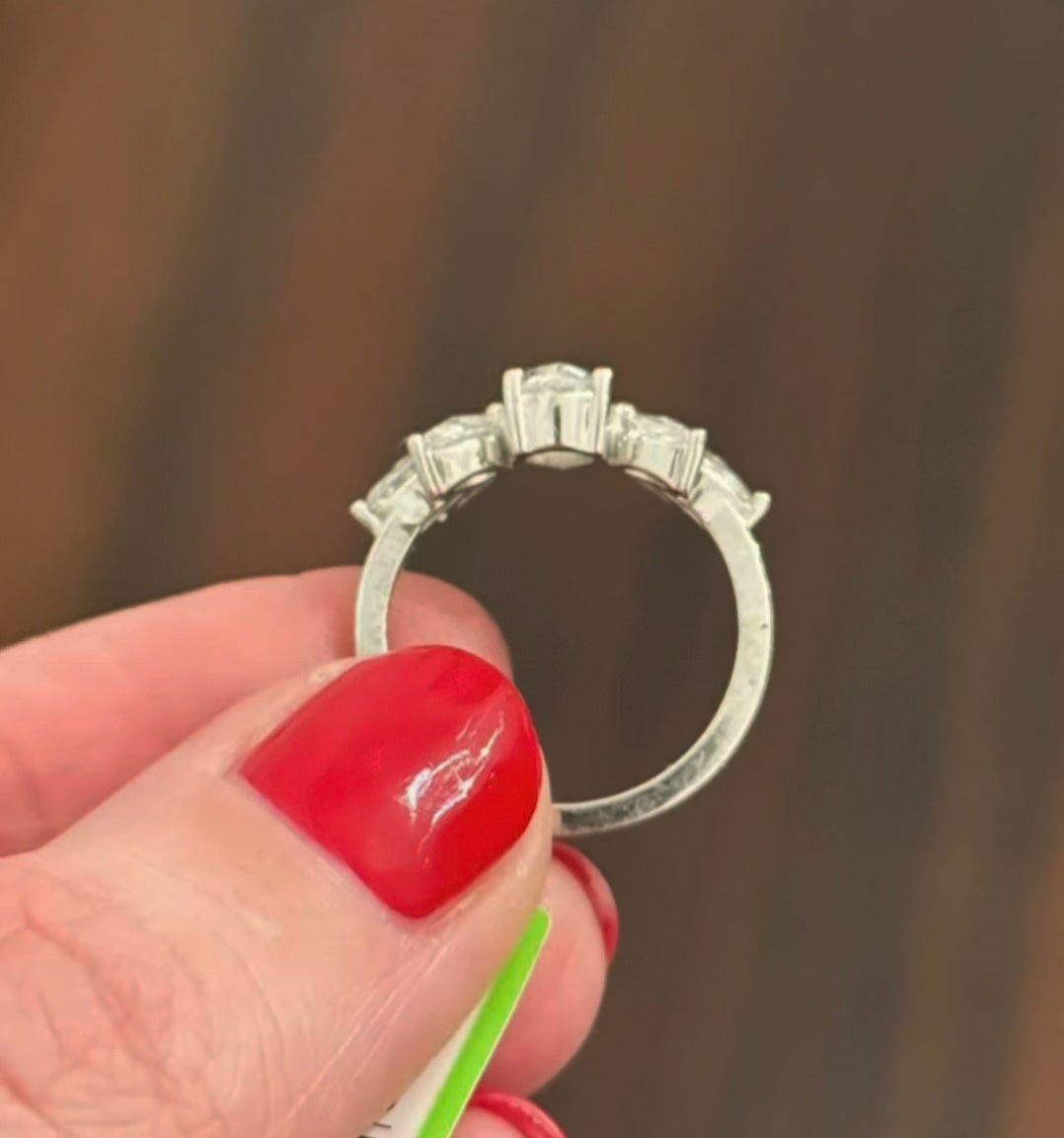 White Gold Rose cut Pear & Marquise Lab Diamond Ring