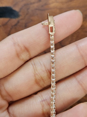 3.01 CT Lab 7 Inches Rose Tennis Bracelet