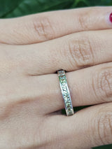 Light Green Sapphire ombre white Gold Ring