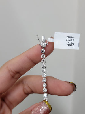 6.02 CT Lab 3 Prongs 6.5 inches Tennis Bracelet