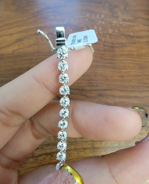 6.20 CT Lab 7 inches 3 Prongs Tennis Bracelet