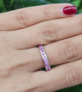 Light Pink Sapphire Ombre White Gold Ring