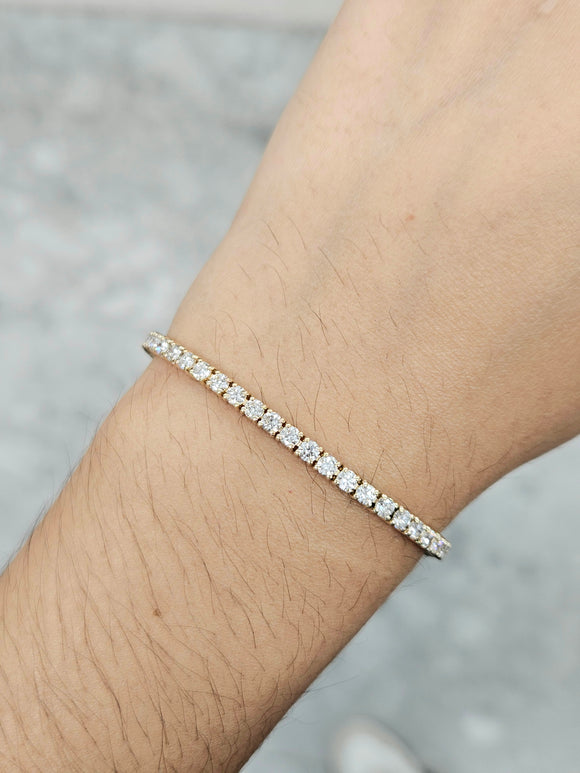 4.32 ct Lab 7 inches Yellow Tennis Bracelet