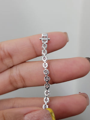 6.02 CT Lab 3 Prongs 6.5 inches Tennis Bracelet