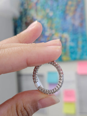 *Premade* 0.77 cttw Half Fancy Pink and Half Lab Diamonds Eternity Band