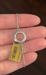 White gold lab diamond
bracelet with an adjustable bolero chain