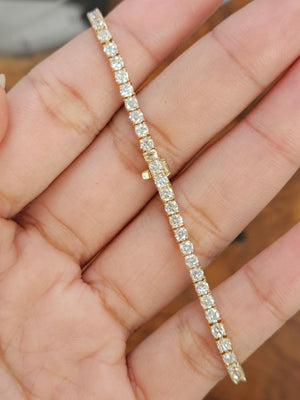 3.85 CT Lab 7.15 inches Yellow Tennis Bracelet