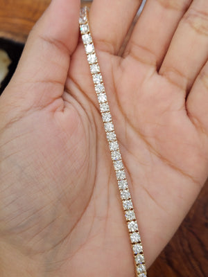 7.04 CT Lab 6.5 inches Yellow Tennis Bracelet