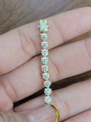 6.51 CT  7.5 inches 3 Prongs Lab Yellow Tennis Bracelet