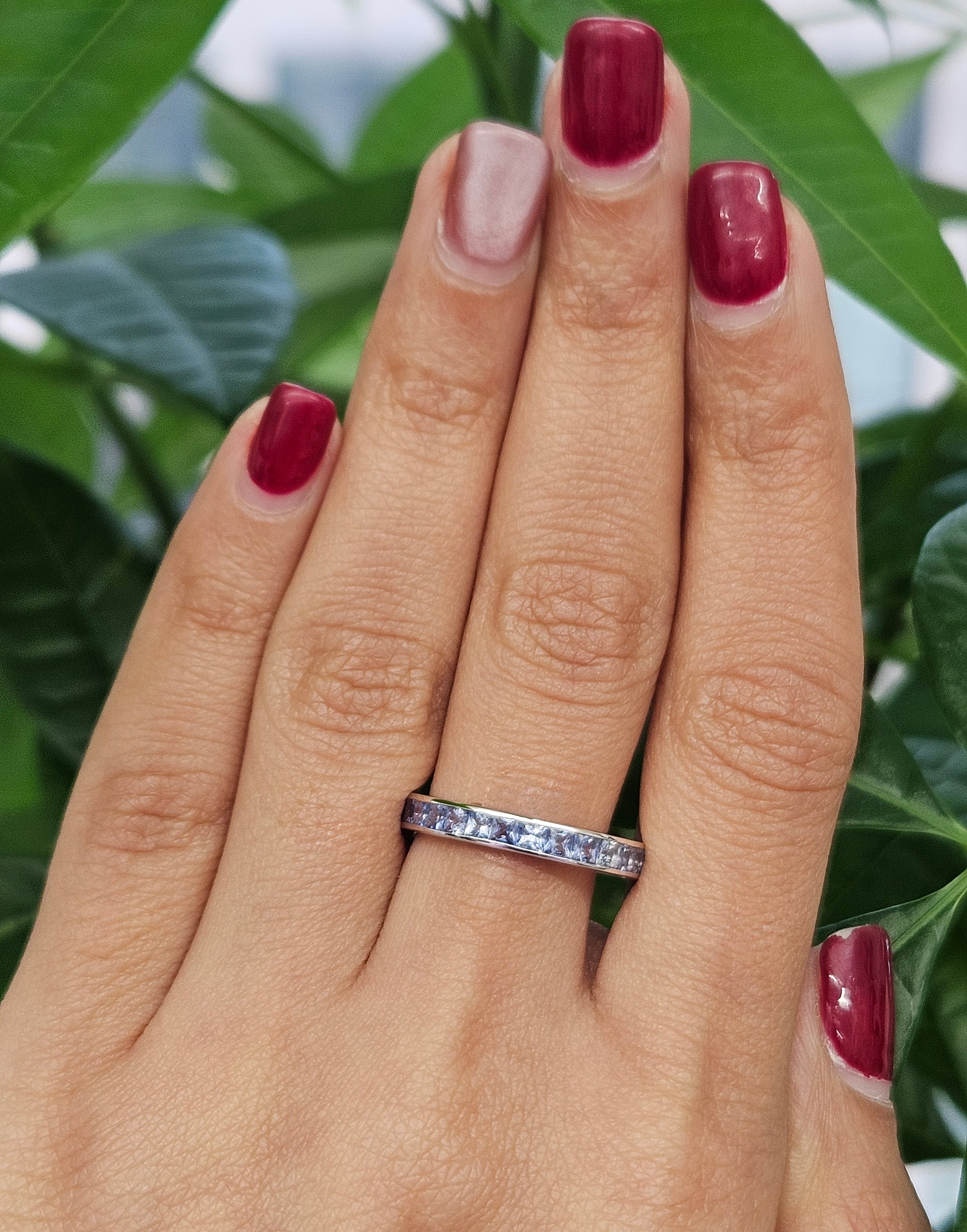 Light Blue Sapphire Ombre White Gold Ring