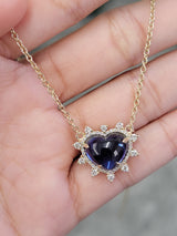 9CT Lab grown sapphire Yellow necklace