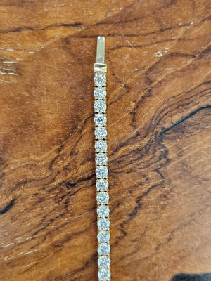 3.85 CT Lab 7.15 inches Yellow Tennis Bracelet