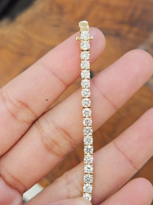 6.36 CT Lab 7 Inches Yellow Tennis Bracelet