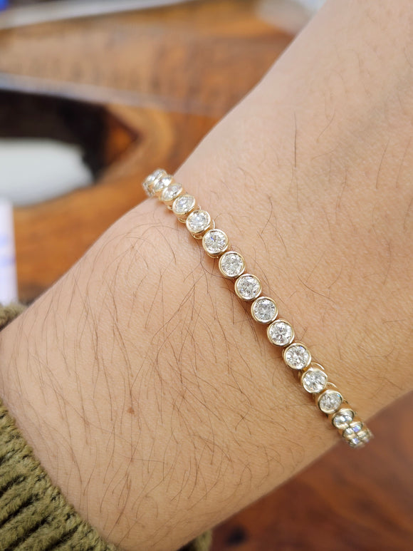 4.80 ct Lab Yellow Bezel Tennis Bracelet