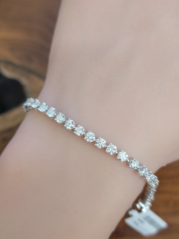 6.02 CT Lab 3 Prongs 6.5 inches Tennis Bracelet