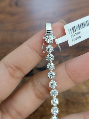 18k 11.10 CT Lab 3 Prongs  7.5 inches Tennis Bracelet