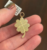 Diamond, Ruby & Sapphire clover pendant