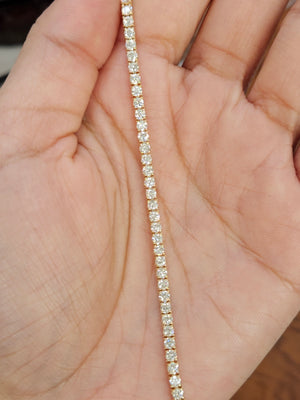 3.85 CT Lab 7.15 inches Yellow Tennis Bracelet