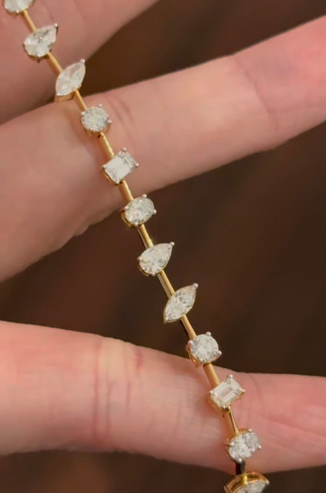 5.18ct Multi Shaped Lab Diamond Tennis Bracelet