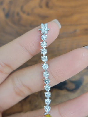 5.35 CT  Lab 6.5 inches 3 Prongs Tennis Bracelet