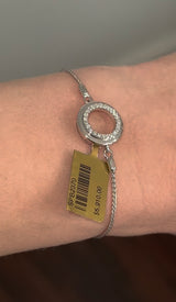 White gold lab diamond
bracelet with an adjustable bolero chain