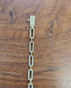 14k 0.50 ctw Diamonds 7 inches Yellow Paper Clip Bracelet