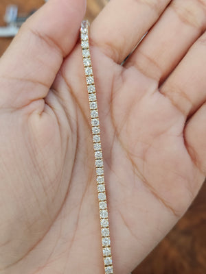 4.32 ct Lab 7 inches Yellow Tennis Bracelet