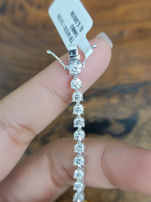 5.35 CT  Lab 6.5 inches 3 Prongs Tennis Bracelet