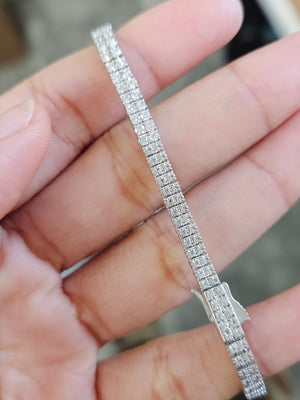 14k 3.6 cttw 2 Row Graduated 7 Inches Diamond Bracelet
