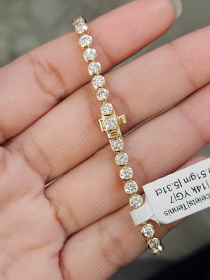 5.31 CT Lab 7 inches Yellow Bezel Tennis Bracelet