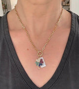 Diamond, Ruby & Sapphire clover pendant