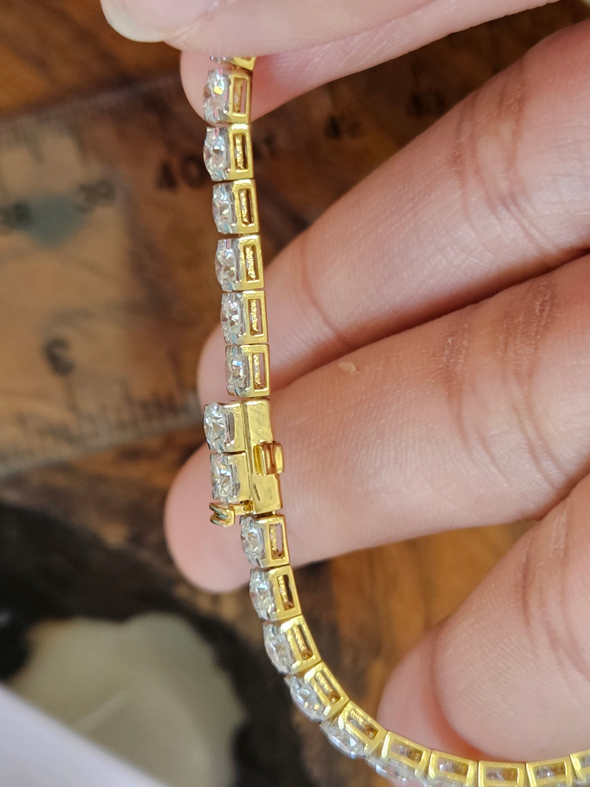 10 CT Low setting 7.25 inches Lab Yellow Tennis Bracelet