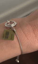 White gold lab diamond
bracelet with an adjustable bolero chain