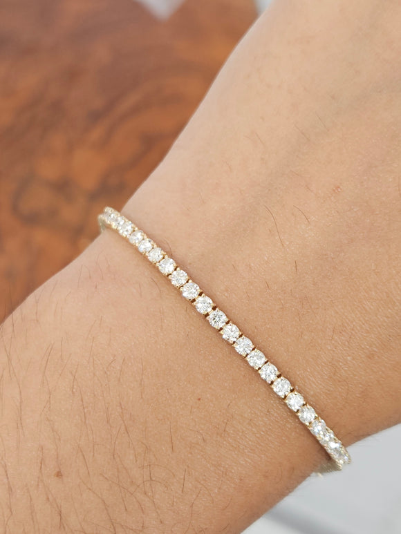 3.95 CT Lab 7 inches Yellow Tennis Bracelet