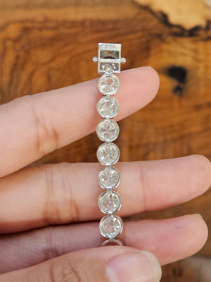 15 CT Lab 7 inches Bezel Tennis Bracelet