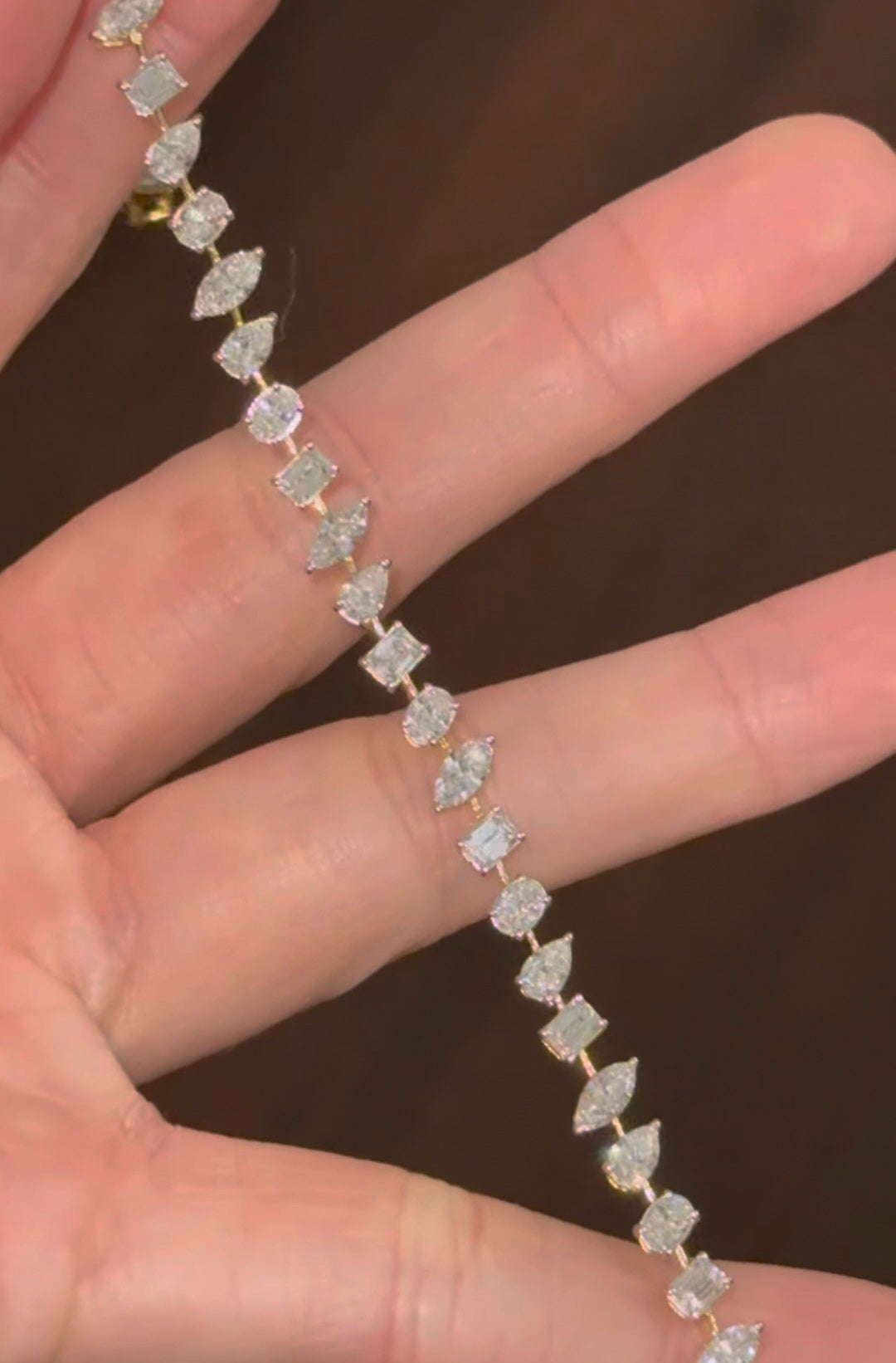 5.81ct Multi Shaped Lab Diamond Tennis Bracelet
