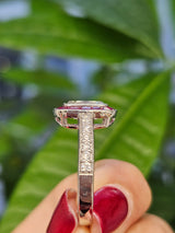 Chris cut Lab Diamond & Natural Ruby Ring
