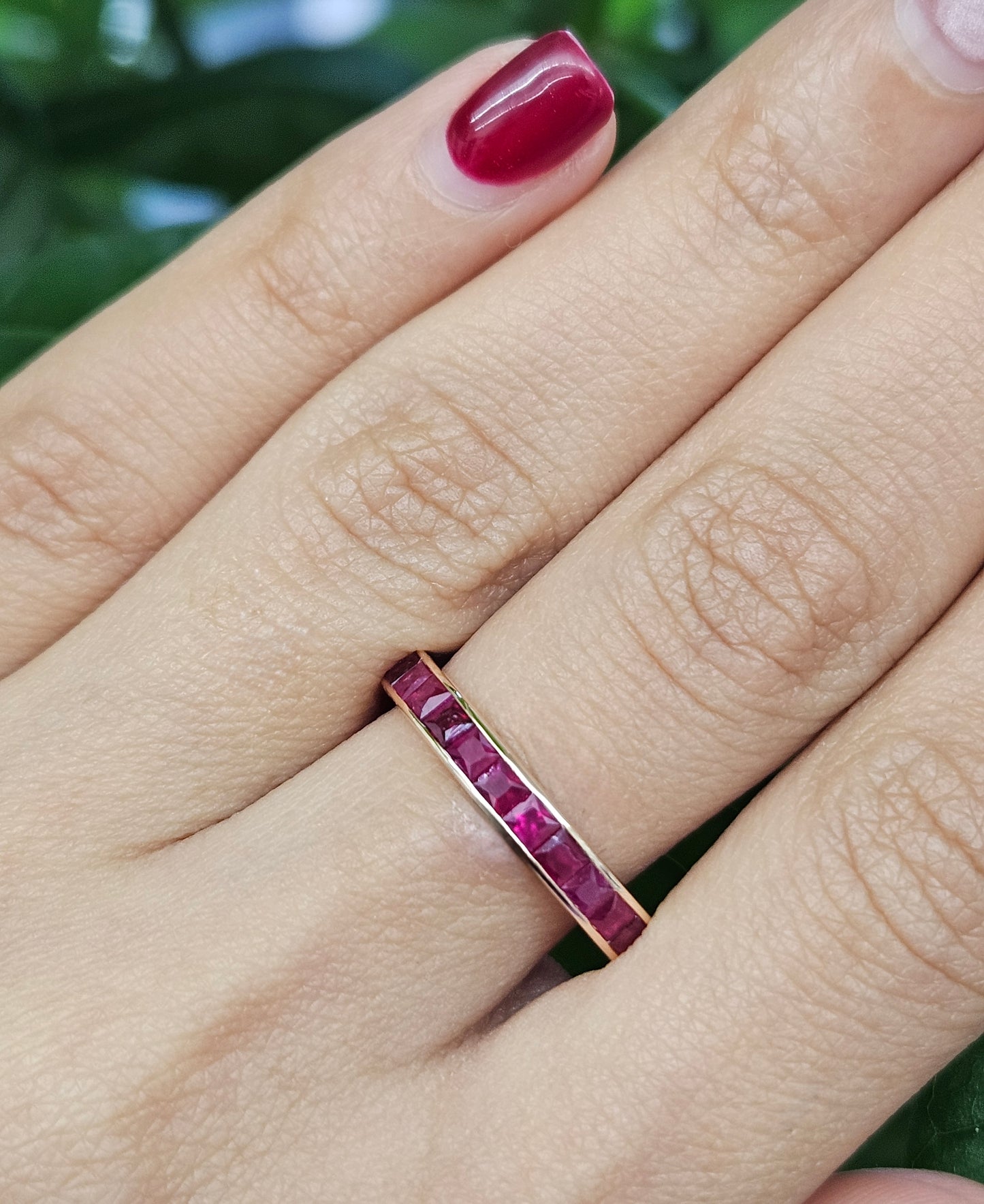 Pink Ruby Natural Diamond Ring Rose Gold