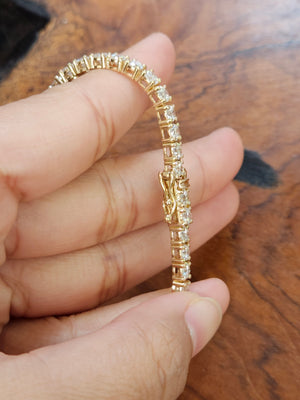 7.04 CT Lab 6.5 inches Yellow Tennis Bracelet
