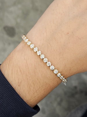 5.31 CT Lab 7 inches Yellow Bezel Tennis Bracelet