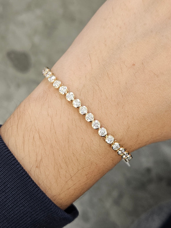5.31 CT Lab 7 inches Yellow Bezel Tennis Bracelet