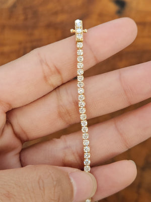 3.32 ct Lab 7 inches Yellow Tennis Bracelet