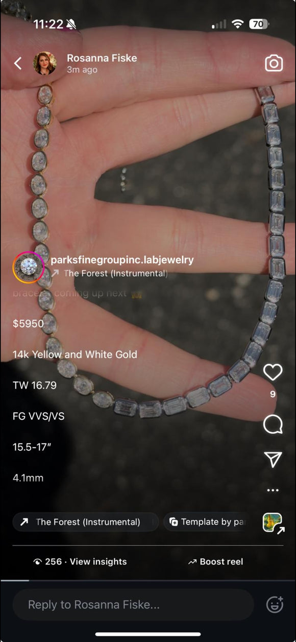 Bezel set necklace lab diamons