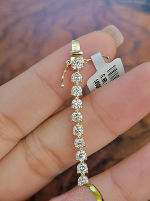 4.86 CT Lab 3 prongs 6.5 inches Tennis Bracelet