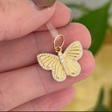 Yellow Gold Diamond Butterfly Pendant