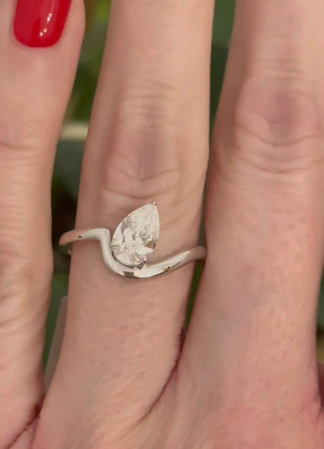 White Gold 1.02ct Pear Shape Lab Diamond Ring