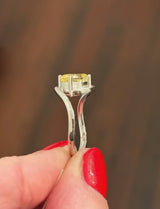 White Gold 1.78ct oval Yellow Lab Diamond Ring