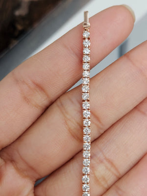 3.01 CT Lab 7 Inches Rose Tennis Bracelet