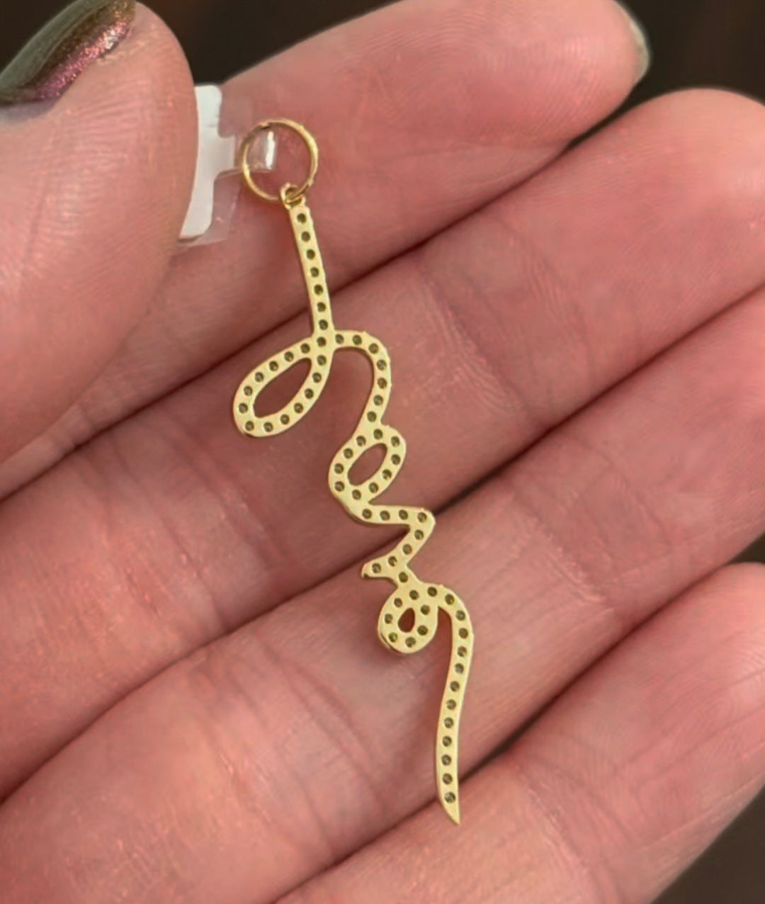 Yellow Gold Diamond Love Pendant
